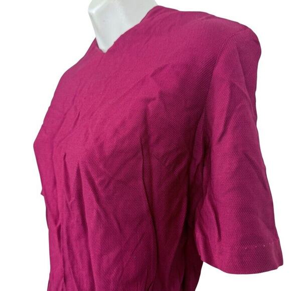 Smartee Togs Vintage Cherry Red Short Sleeve 1960s Sheath Short Sleeve Dress 12 - Picture 10 of 15